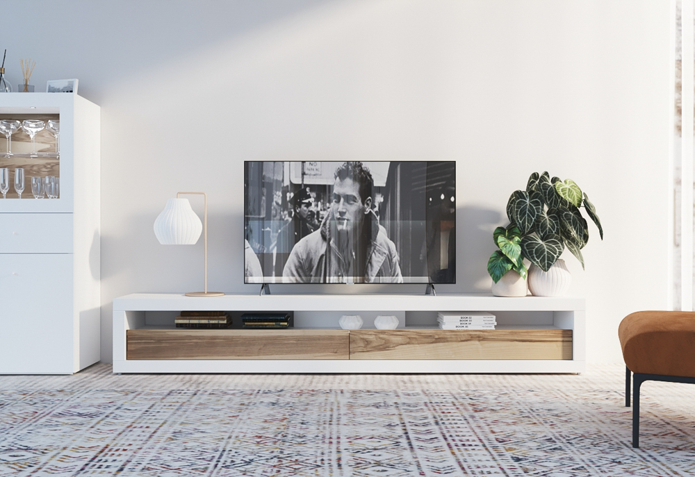 Mueble de televisión fresno y blanco Ref: 112