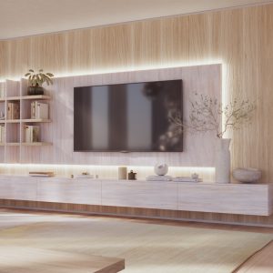 Mueble de salón a medida en Tazacorte y panel en Fresno