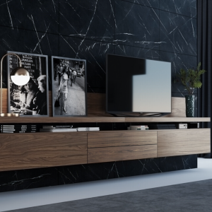 Mueble de Televisión en Madera natural de Nogal