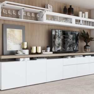 Aparador con vitrina superior adaptado para Mueble de Televisión