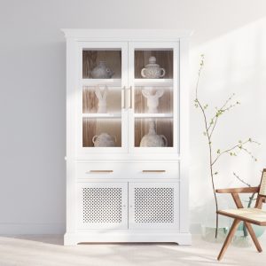 Vitrina Classic con fondo de Madera Natural de Fresno Olivato