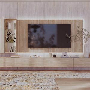 Mueble de televisión con librería a medida en Fresno y Tazacorte