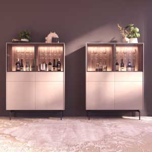 Mueble de salón vitrina gris