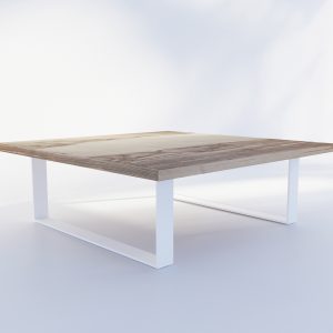 Mesa de centro cuadrada con patas cuadradas
