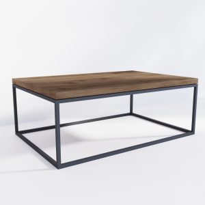Mesa de centro a medida con estructura metálica