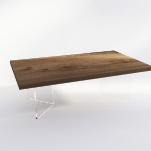 Mesa de centro rectangular con patas en metacrilato