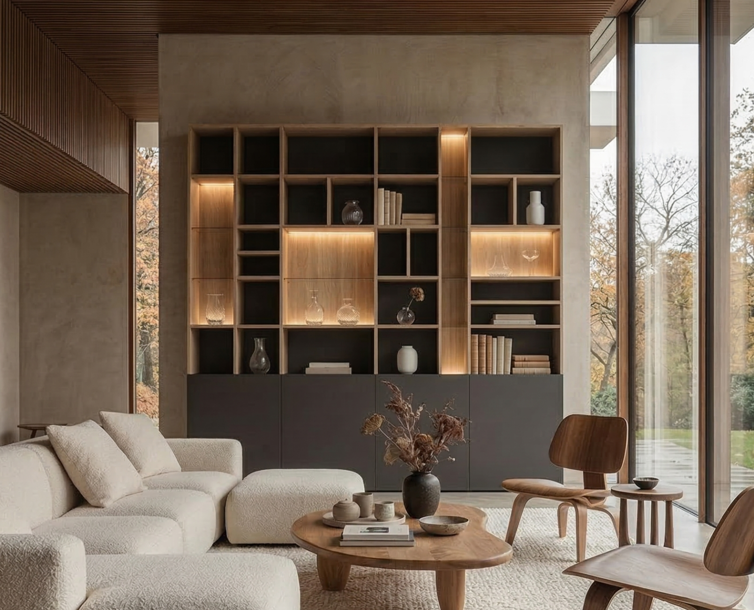 Librería a medida en Fresno Mistic y Antracita de Luca Atelier