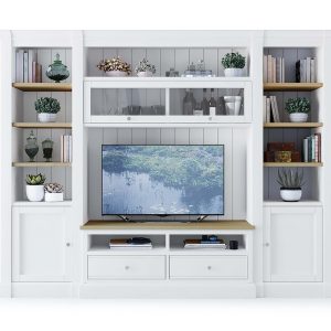 Mueble de salón / Librería Lacada en blanco Classic