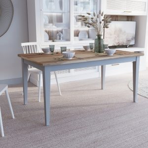 Mesa de comedor extensible Clásica de madera natural