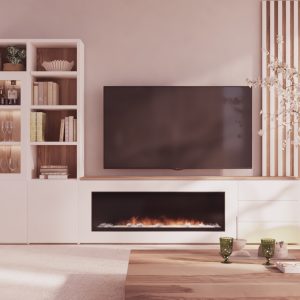 Mueble de televisión con chimenea eléctrica de Luca Atelier 218