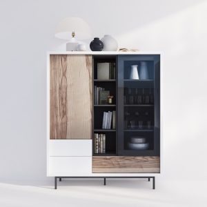 Librería con vitrina Blocks en Lacada en Blanca y Fresno